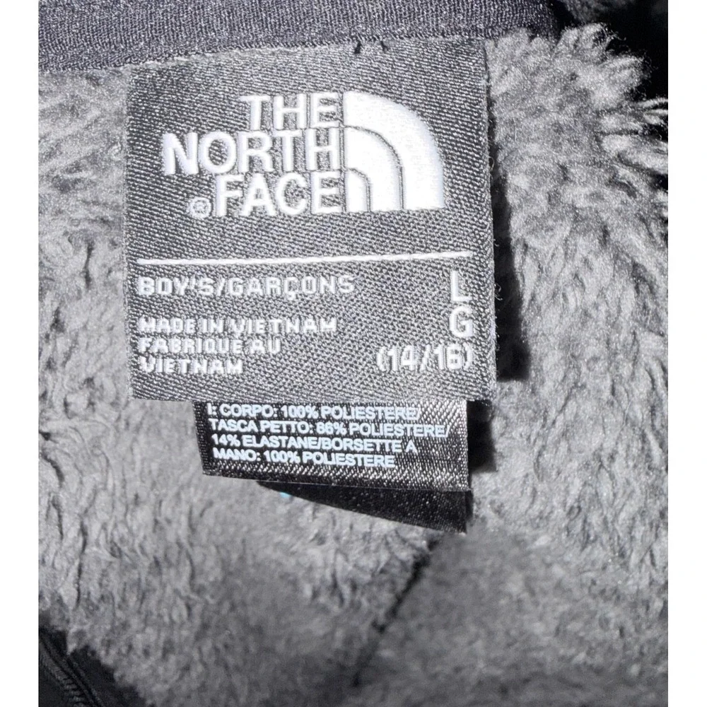 The North Face Boys‎ Fleece Jacket Black black Pocket Full Zip Size L 14 16